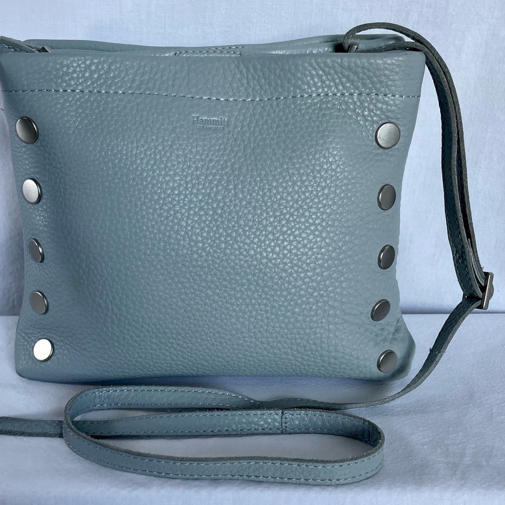 Hammitt Duke Pebble Leather Crossbody Bag In Dust Blue